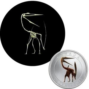 Quetzalcoatlus Prehistoric Creature 2013 25-Cent Coloured Glow in the Dark Coin